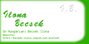 ilona becsek business card